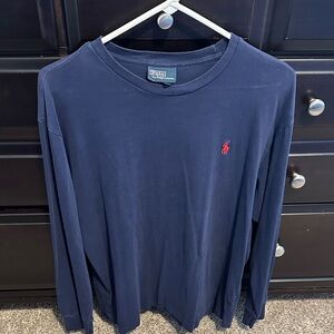 Polo by Ralph Lauren Navy Long-Sleeve Crewneck with Red Pony